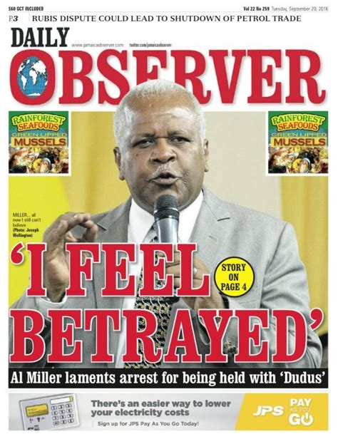 The Jamaica Observer ePaper is available to you at home or at work, and is the same edition as the printed copy available at https. . Ja observer